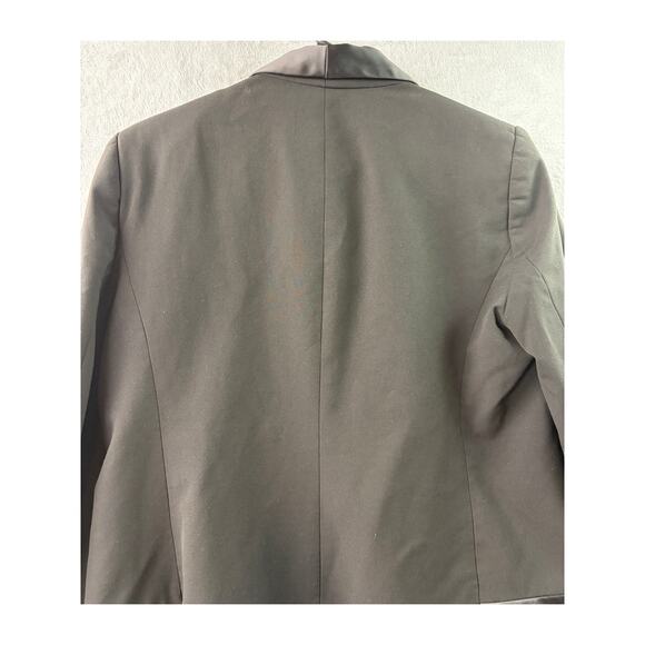 Chic MNG by Mango Satin Lapel Tuxedo Blazer – Black – Size 10 - Picture 4 of 6